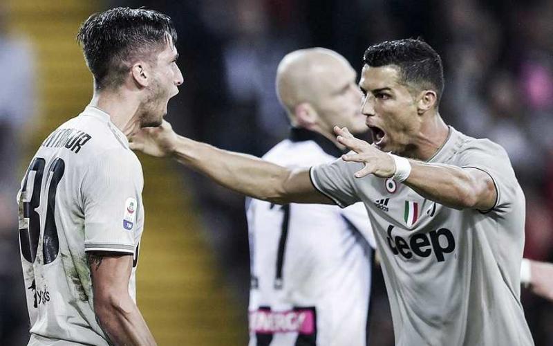 Bentancur e Ronaldo vs Udinese Foto Juventus Twitter