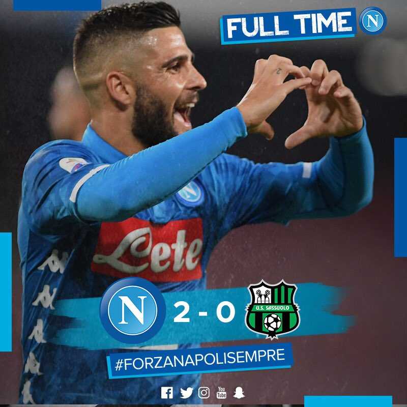 Il Napoli va: 2-0 al Sassuolo. Apre Ounas, chiude una magia di Insigne preview