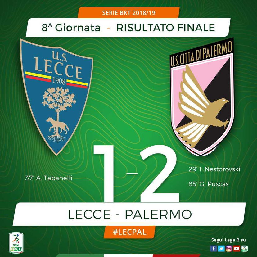 Nestorovski-Puscas, il Palermo espugna Lecce: 2-1. Rosanero al secondo posto preview
