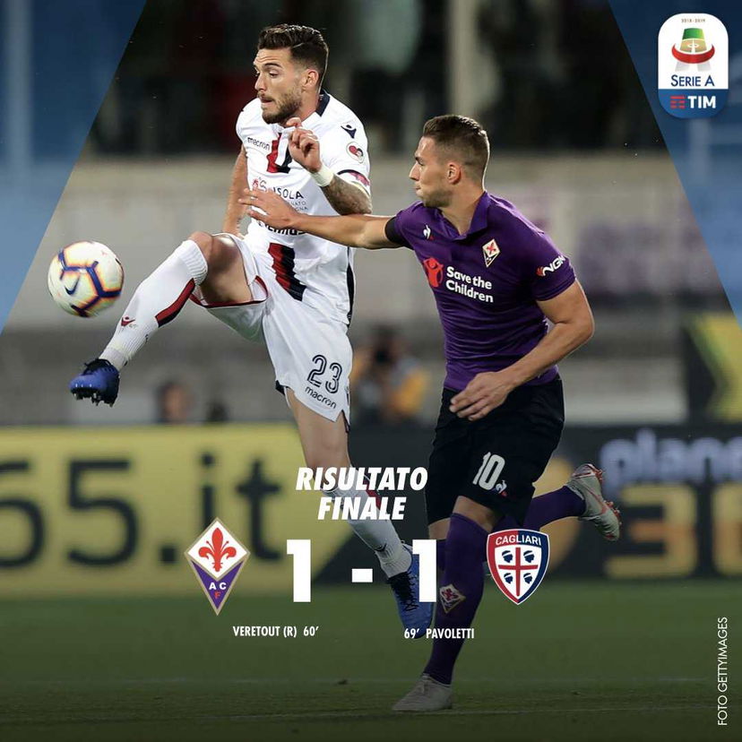 Il Cagliari ferma la Fiorentina: Pavoletti riprende Veretout, al “Franchi” è 1-1 preview