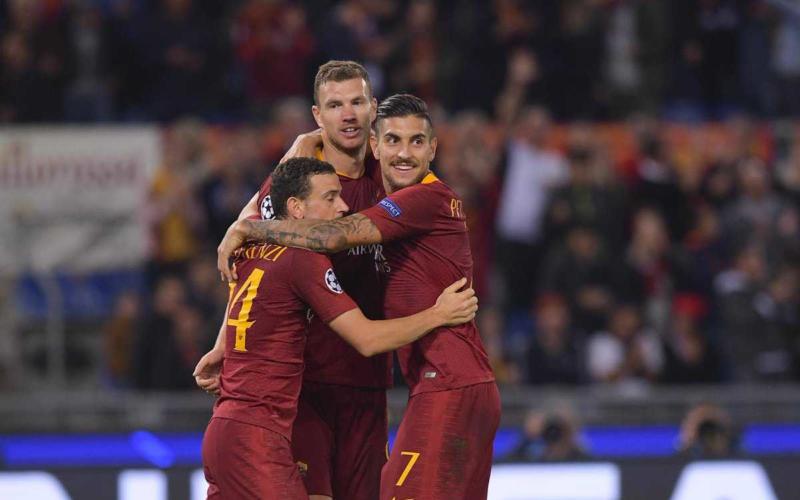 Dzeko esultanza vs CSKA Foto Roma Twitter