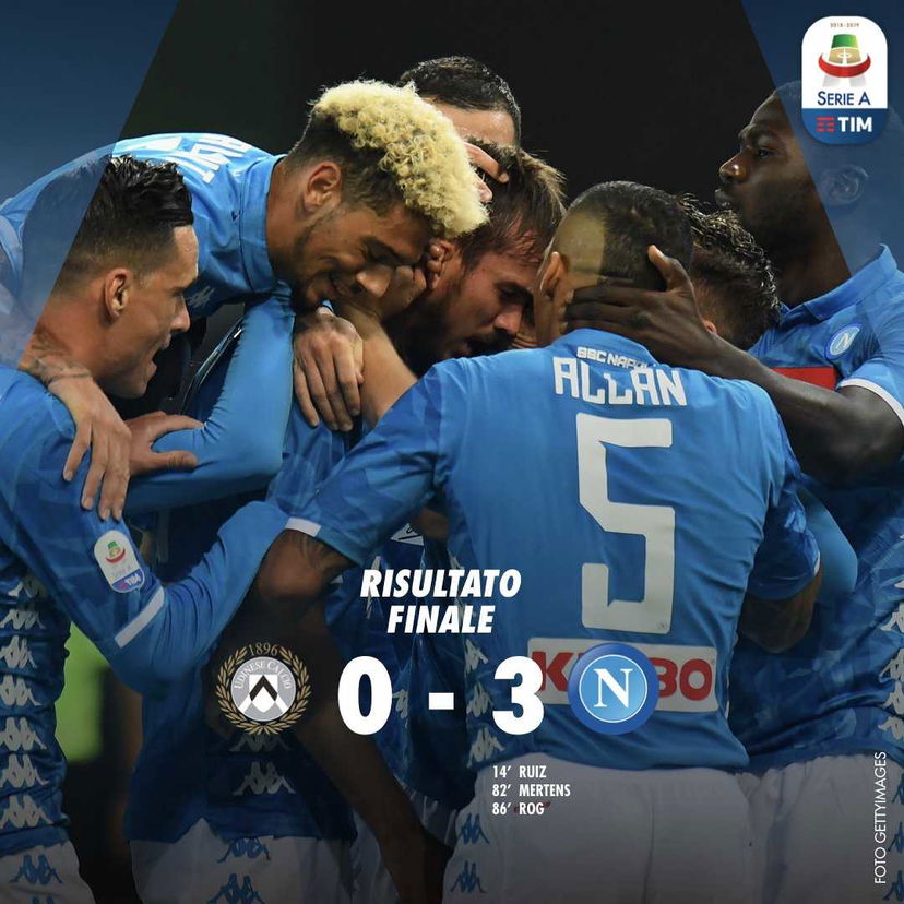Ruiz, Mertens, Rog e il Napoli cala il tris a Udine. Juve più vicina preview