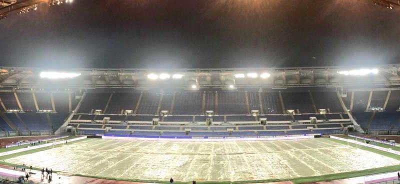 Olimpico pioggia Foto Lazio Twitter