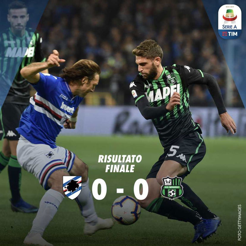 Finisce 0-0 il match di Marassi tra Samp e Sassuolo preview