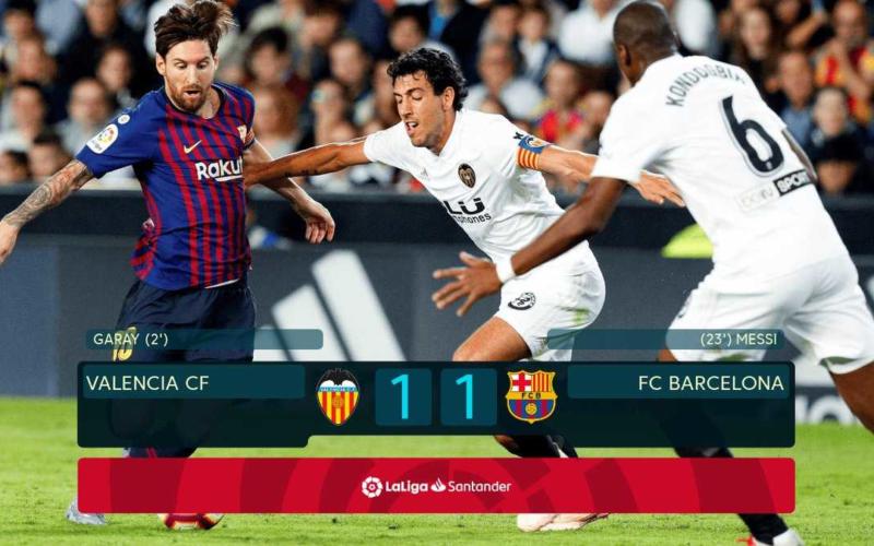 Valencia Barcellona 1-1 Liga Twitter