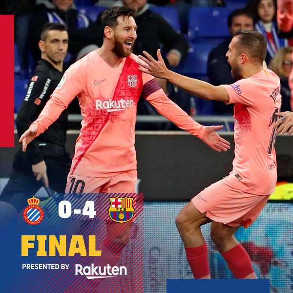 Doppio Messi, Dembelé e Suarez stendono l’Espanyol: 4-0 e derby al Barça preview