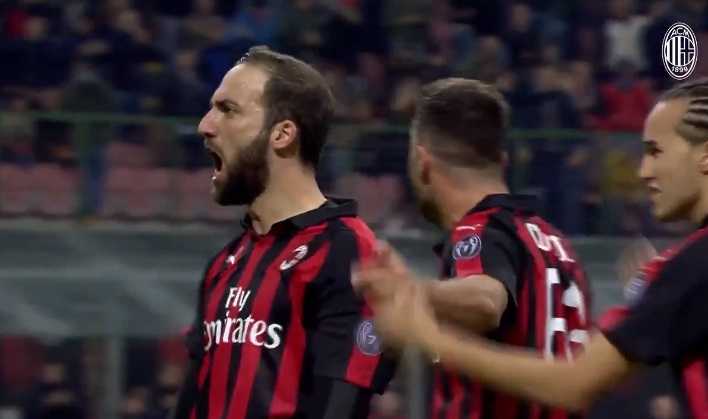 Higuain esultanza vs Spal Foto Milan Twitter