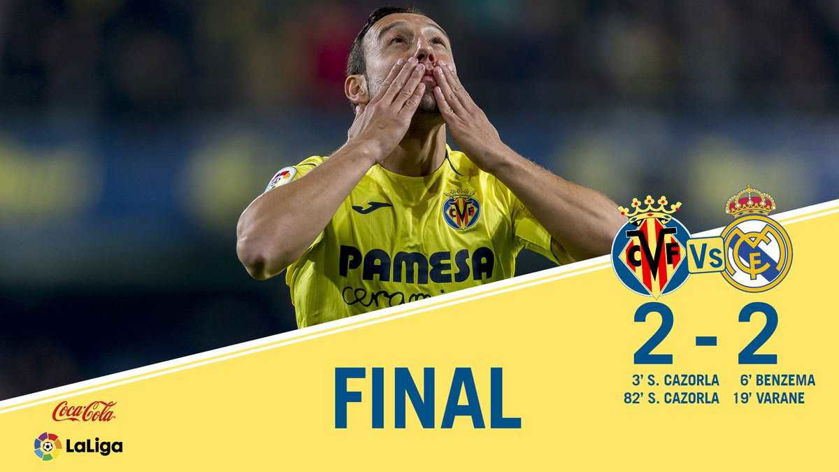 Liga: il Real sbatte contro il Villarreal, 2-2 e doppietta di Cazorla article-post