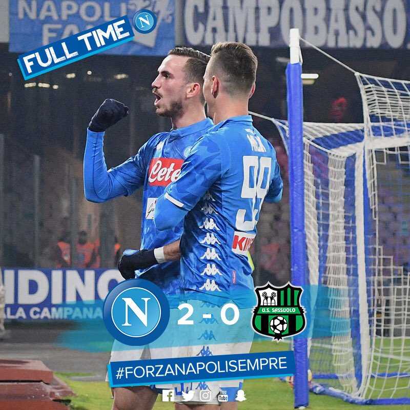 Milik e Ruiz piegano il Sassuolo. Sarà Napoli-Milan ai quarti di Coppa Italia preview
