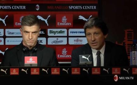 Piatek e Leonardo conferenza Foto Milan TV