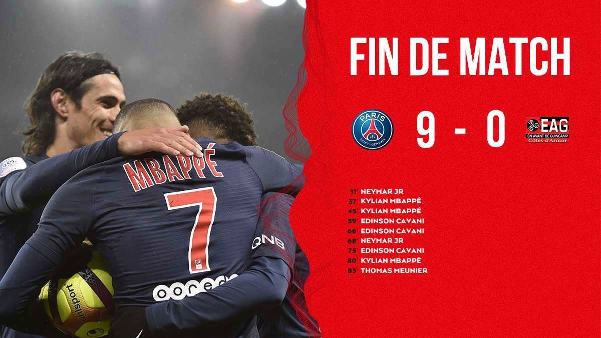 Psg, è la festa del gol: 9-0 al Guingamp! Triplette di Cavani e Mbappé article-post