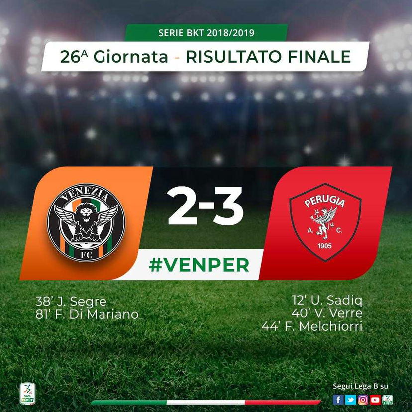 Il Perugia espugna il “Penzo”: 3-2 al Venezia, Nesta torna in zona playoff preview