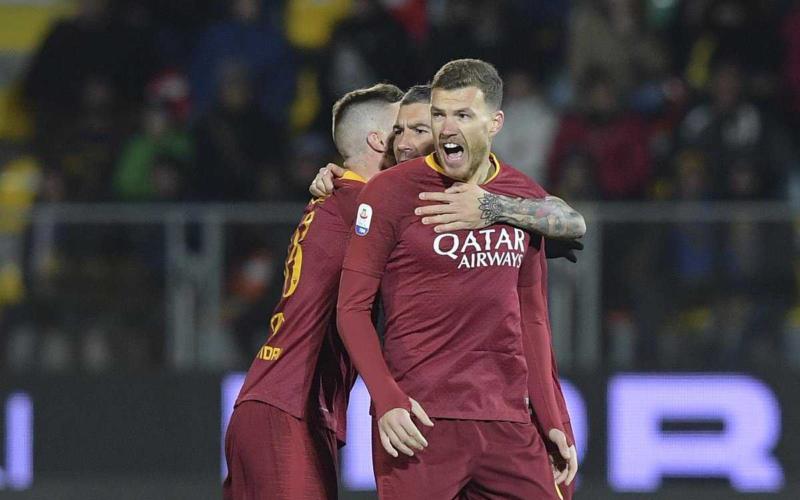 Dzeko gol vs Frosinone Foto Roma Twitter