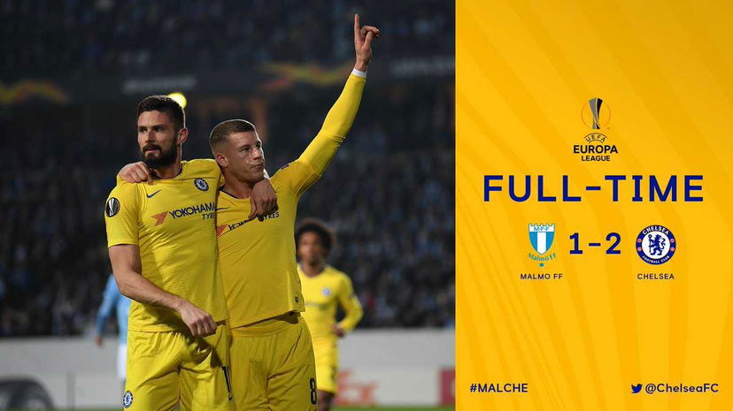 Barkley-Giroud e il Chelsea batte il Malmo 1-2. Higuain resta in panchina preview