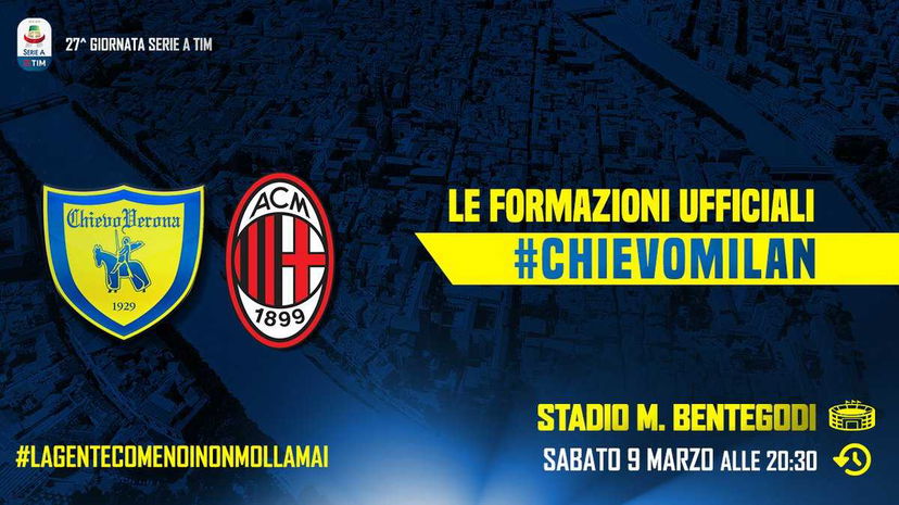 Serie A: Chievo-Milan, le formazioni ufficiali preview