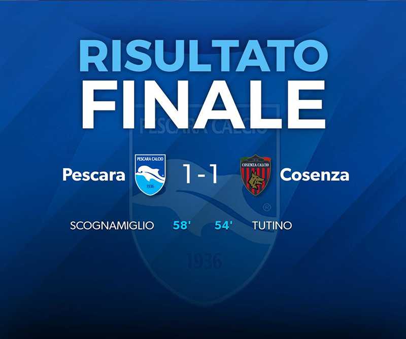 Scognamiglio risponde a Tutino, tra Pescara e Cosenza è 1-1 preview