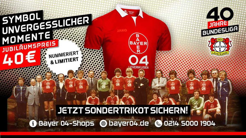Bayer Leverkusen, maglia speciale per i 40 anni in Bundesliga preview
