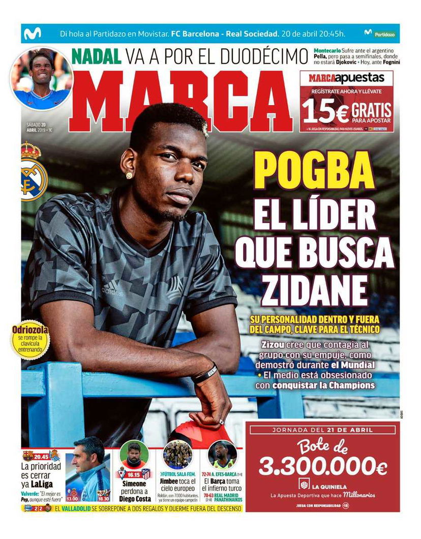 Marca: “Pogba, il leader che cerca Zidane” preview