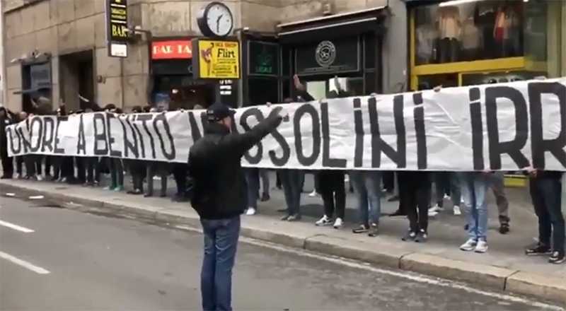 Milan-Lazio, esposto striscione inneggiante a Mussolini. Il sindaco Sala replica: “Milano antifascista” preview