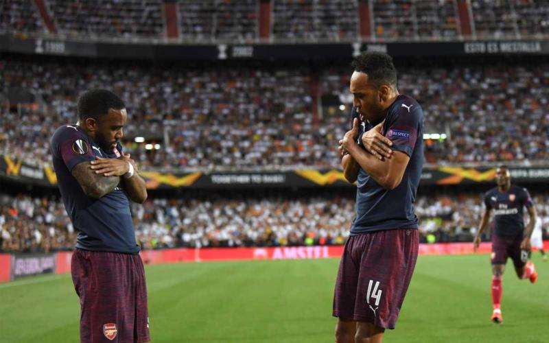 Lacazette Aubameyang foto Twitter uff Europa League