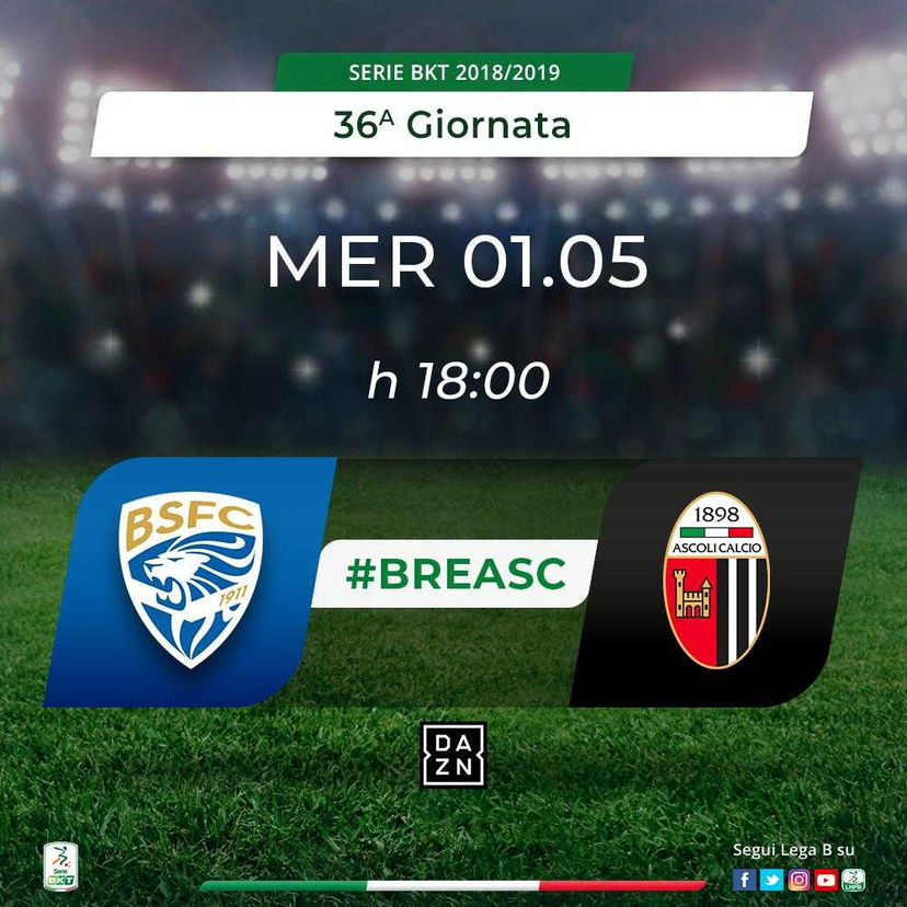 Serie B: Brescia-Ascoli, le formazioni ufficiali preview