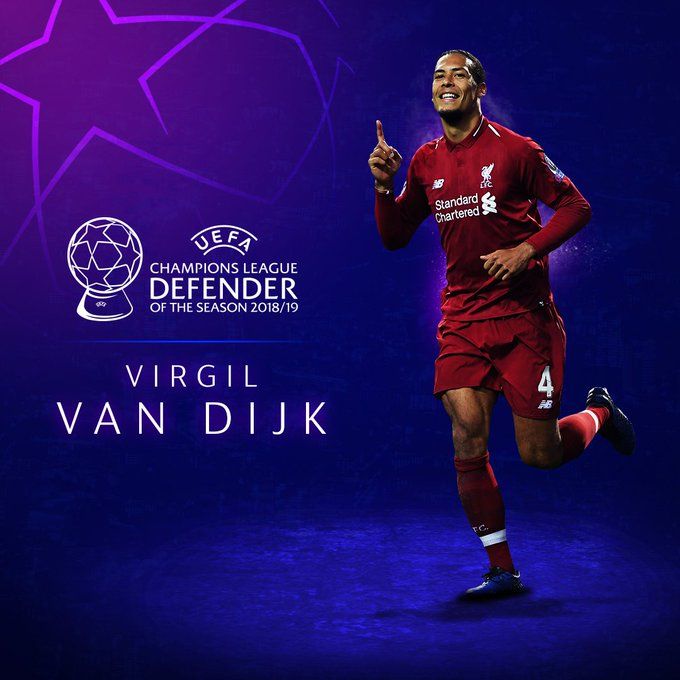 Champions League: Van Dijk miglior difensore della scorsa edizione preview
