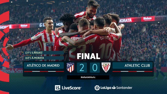Liga: l’Atletico batte l’Athletic 2-0, decidono Saul e Morata article-post