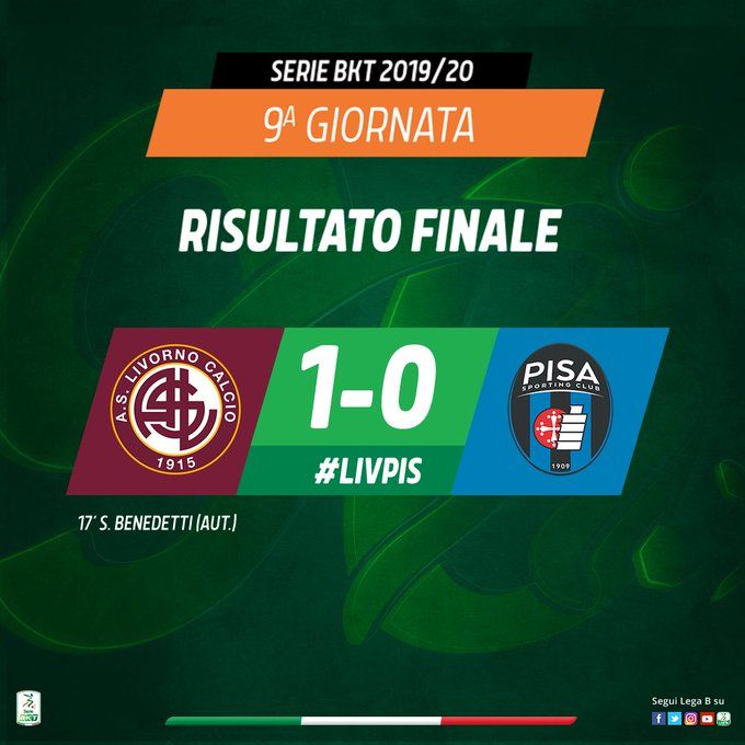 Serie B: il Livorno fa suo il derby col Pisa, decide l’autogol di Benedetti preview