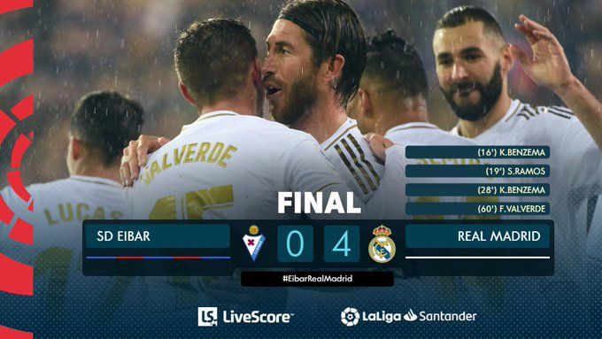 Liga: Real, 4-0 all’Eibar e Zidane torna al primo posto. Doppietta di Benzema preview