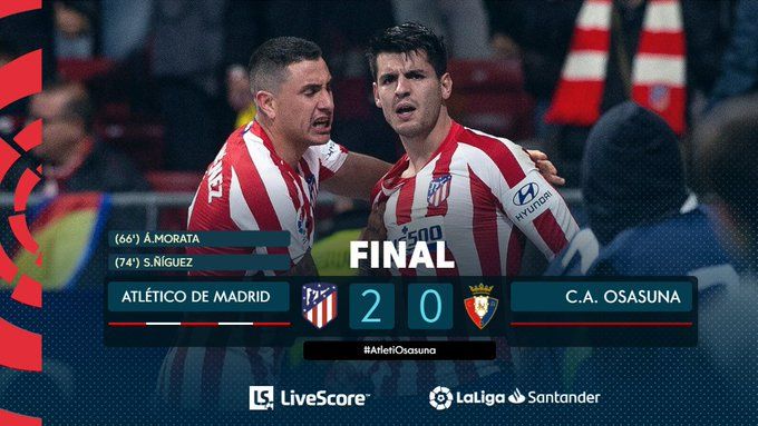 Liga: l’Atletico piega l’Osasuna con Morata e Saul article-post