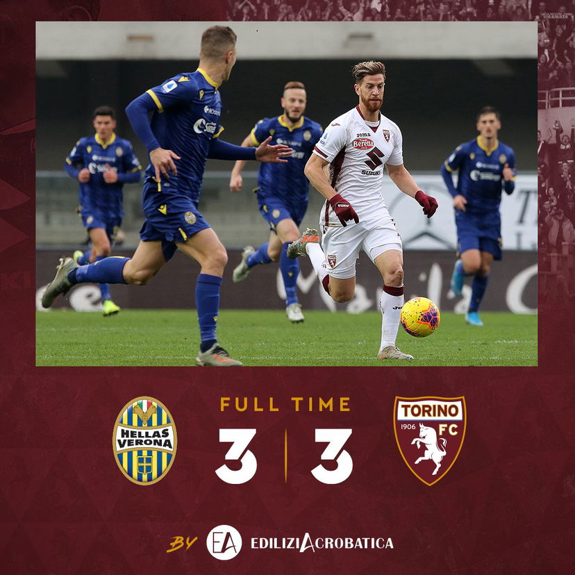 Il Toro si butta via: rimonta da urlo del Verona, da 0-3 a 3-3 preview