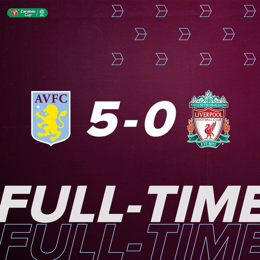 Carabao Cup, Liverpool eliminato: i baby Reds travolti dall’Aston Villa 5-0 preview