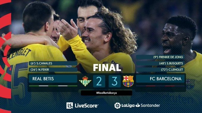 Liga: il Barça risponde al Rreal, l’ex Setien supera il Betis 3-2 preview