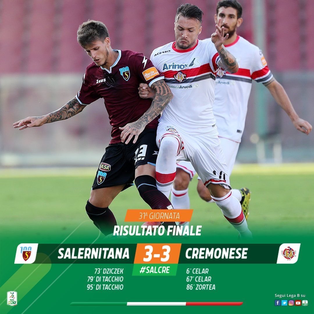 Serie B: gol e spettacolo all’Arechi, la Salernitana riprende la Cremonese sul 3-3 al 96′ article-post