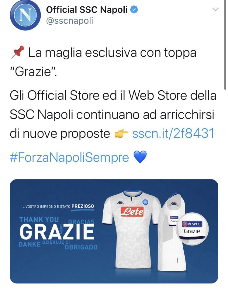 Napoli, svelata la maglia speciale di stasera preview