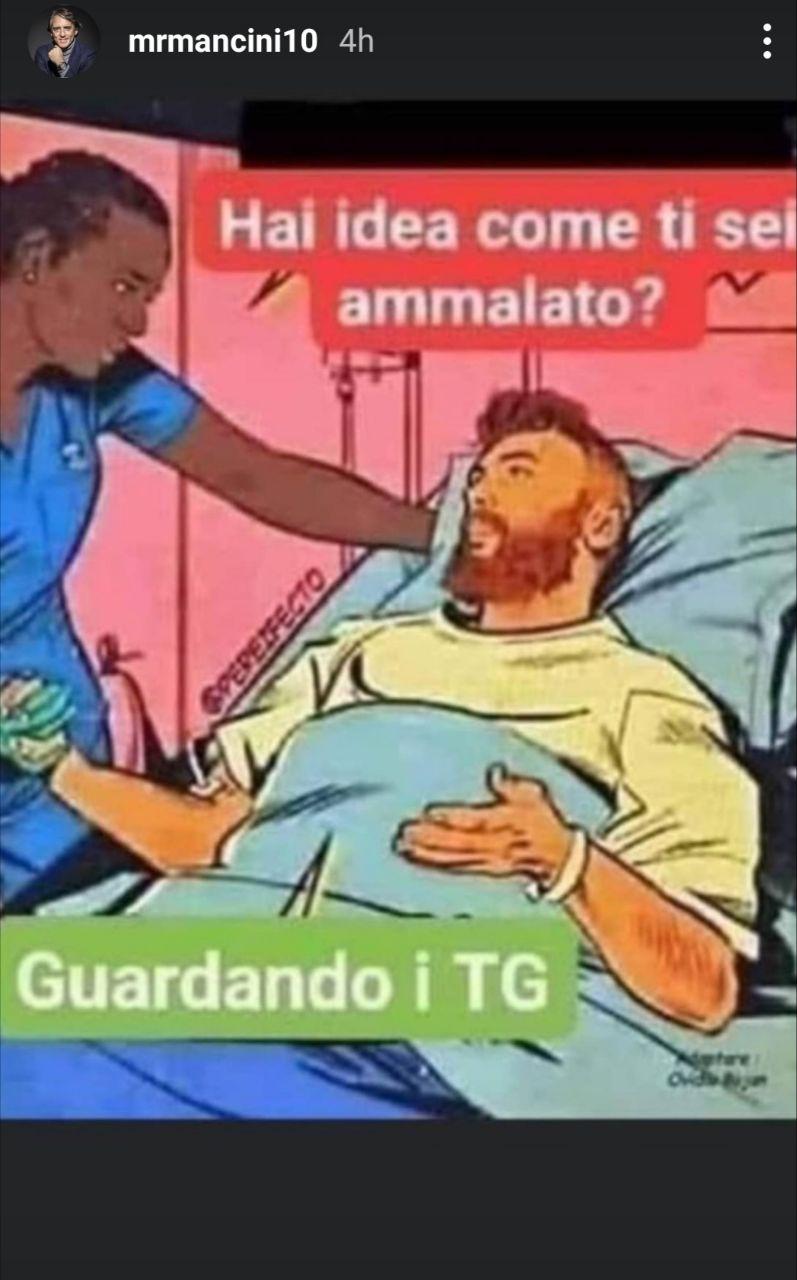 Mancini si difende dopo la vignetta sul Covid: “Volevo sdrammatizzare” preview