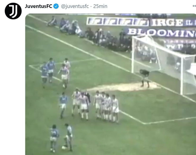 Morte Maradona, il tweet della Juve è il video della punizione leggendaria preview