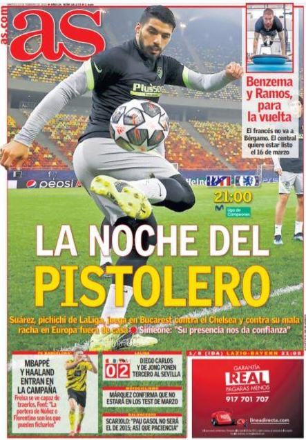 Le aperture dei giornali spagnoli: “La notte del pistolero” preview