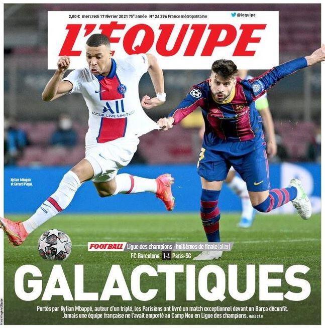 L’apertura de L’Equipe: “Galactiques!” preview