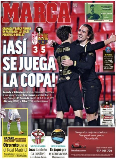 Le aperture dei giornali spagnoli: Barca così si gioca. Altro Ko per Hazard article-post