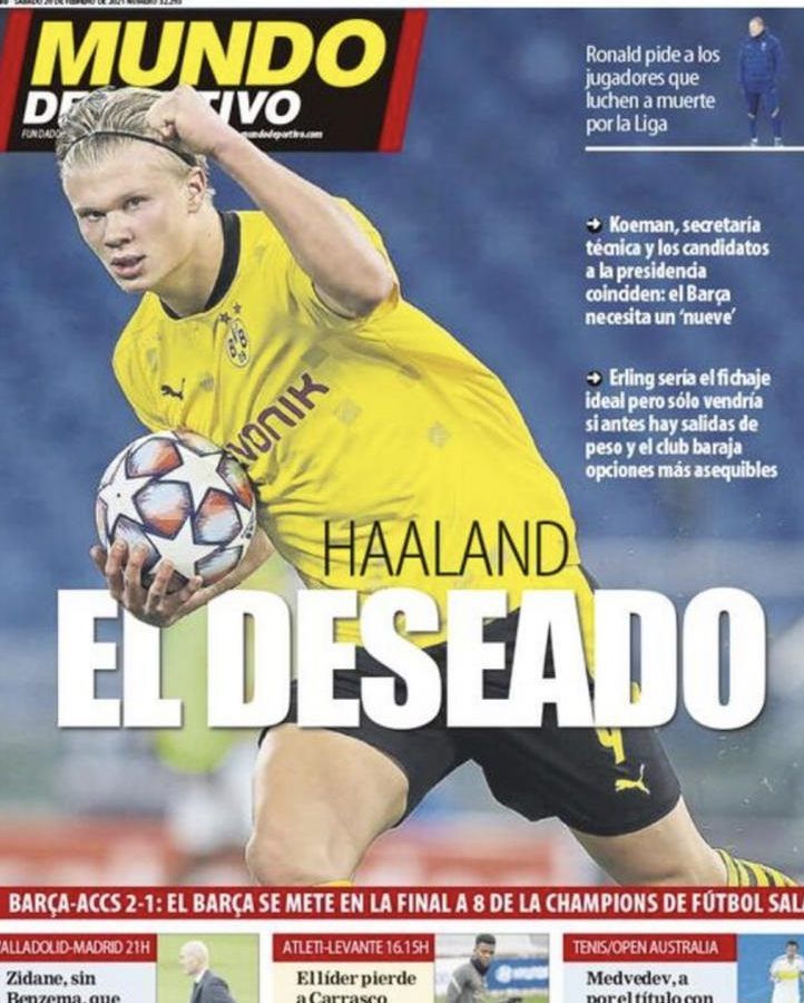 Le aperture spagnole: “Benzema in dubbio per la Champions”,”Barça, sogno Haaland” article-post