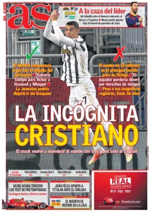 Le aperture dei quotidiani spagnoli: “Incognita Cr7 per il Real Madrid”, “Liga e record” per Messi article-post