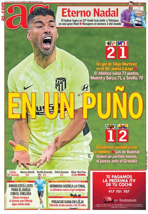Le aperture dei quotidiani spagnoli sulla lotta al titolo in Liga: “Quattro squadre in un pugno” article-post