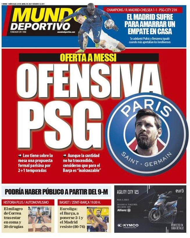 Mundo Deportivo: “L’offensiva del Psg per Messi” preview