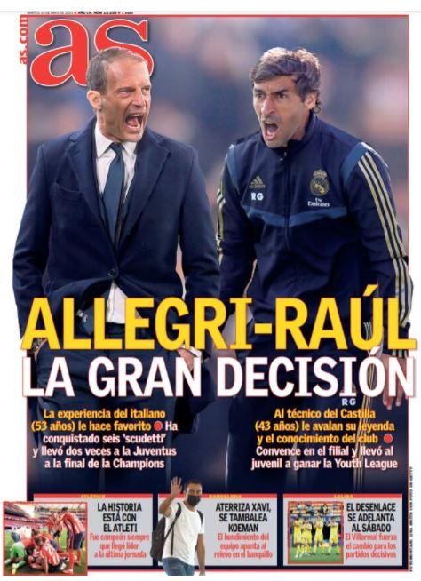 Cambi in panchina per Barca e Real, i quotidiani spagnoli: “Allegri o Raul, la grande decisione” e “Xavi è arrivato a Barcellona” preview