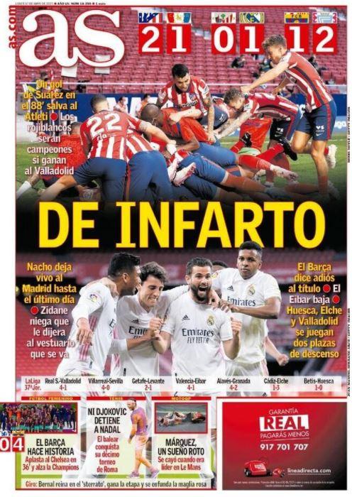 Le aperture dei quotidiani spagnoli sulla Liga: “Da infarto” e “Barca, addio deplorevole al titolo” preview