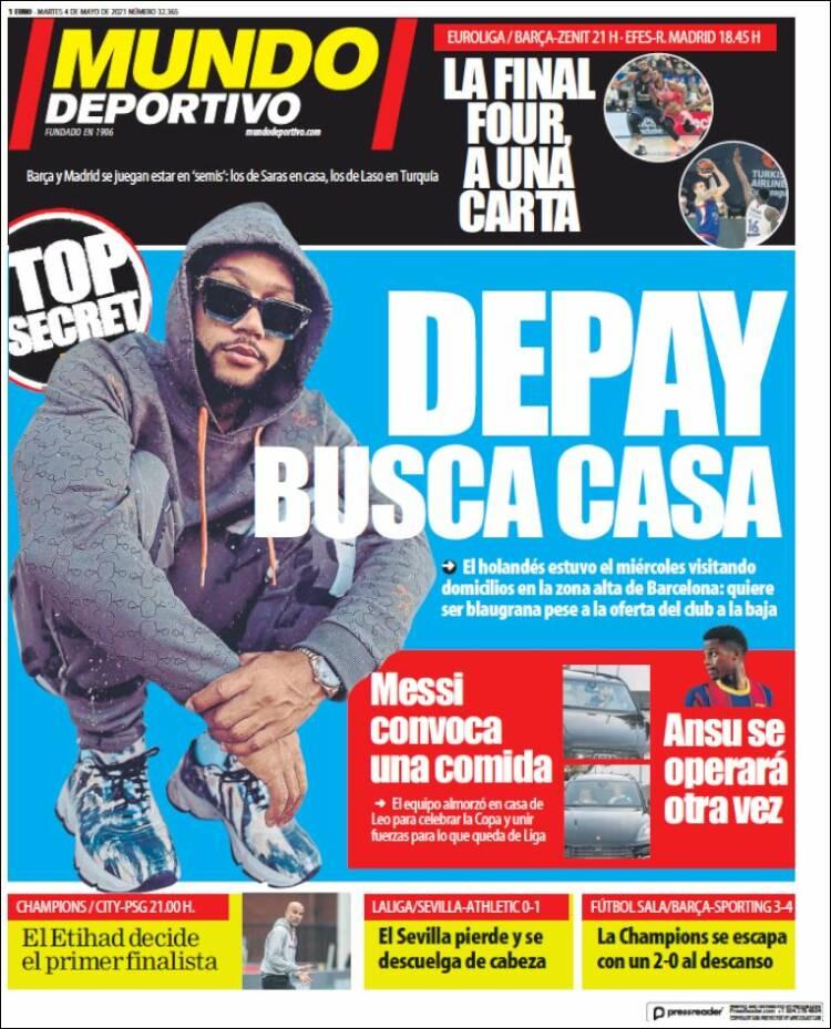 Mundo Deportivo: “Depay cerca casa a Barcellona” preview