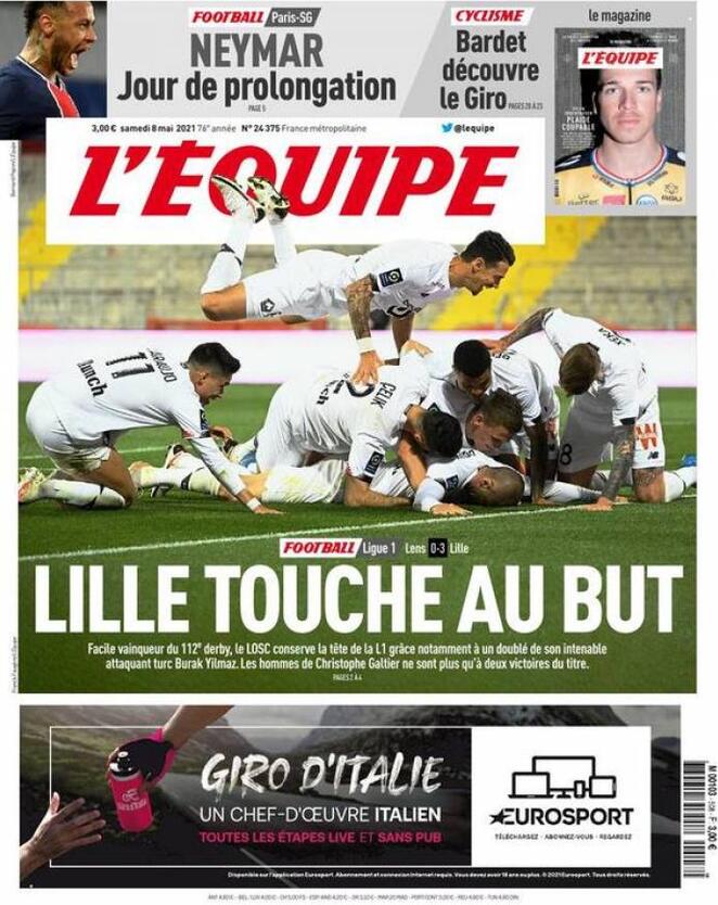 L’apertura de l’Équipe: “Lille, il titolo è sempre più vicino” preview