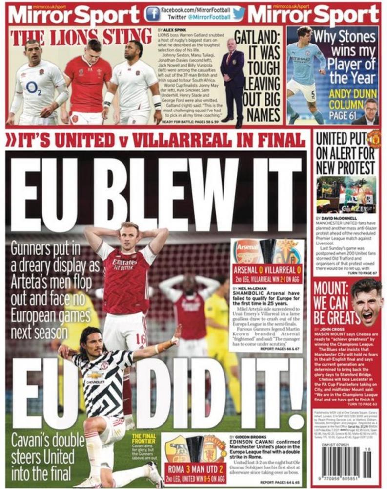 Le aperture dei giornali inglesi: “Manchester United e Arsenal, gioia e dolore” preview