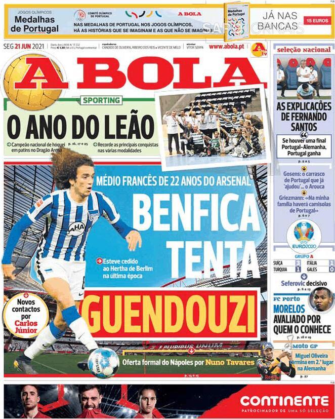 A Bola: offerta del Napoli per Nuno Tavares del Benfica preview